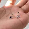 Polvo para Pan al Vapor Shijia Aretes de Perlas Blanco Leche Claro Aguja de Plata Esterlina S925 Nicho de Gama Alta Combinables Nuevos Aretes