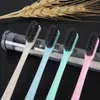 Escova de Dentes de Palha de Trigo com Carvão de Bambu Cerdas Macias, Embalada Individualmente para Hotéis e Pousadas, Escova de Dentes Personalizada para Limpeza Bucal Cerdas Macias