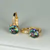 Pendientes de circonita cúbica morada de nueva ronda Cross-border Wish, modernos y versátiles, joyería al por mayor estilo europeo y americano