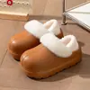 Nuevas zapatillas de algodón para mujer de otoño e invierno, de suela gruesa, que aumentan la altura, para usar en exteriores, estilo de pareja, con talón cubierto, al por mayor