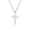 Collar con Colgante de Cruz de Acero de Titanio Transfronterizo Joyería para Hombres y Mujeres Accesorios Largos Europeos y Americanos Cadena de Acero Inoxidable Dorada de 18K que No se Desvanece