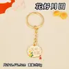 Lindo Colgante de Llave de Conejo de Metal y Jade de Mitad de Otoño Colgante Decorativo para Mochila de Estudiante Llavero de Pastel de Luna de Alto Valor para el Festival de Mitad de Otoño
