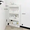 Estante de Almacenamiento Móvil de Plástico al por Mayor en Stock, Estante de Almacenamiento para Espacios Pequeños de Cocina y Baño, Estante Deslizante Multicapa con Ruedas