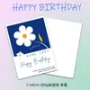 Tarjeta de Cumpleaños Feliz Azul Klein Regalo de Cumpleaños Feliz Pastel Azul Hielo Ramo Decoración Tarjeta de Felicitación