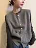 Novo Colete de Malha Gola Redonda Estilo Coreano para Mulheres, Cardigã sem Mangas, Jaqueta Suéter Versátil para Camadas, Primavera e Outono