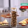 Frasco de vidrio de borosilicato sellado, frasco de almacenamiento de cocina, frasco de té para alimentos, frasco de almacenamiento de granos, frasco de almacenamiento transparente a prueba de humedad