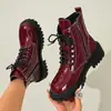 Botas Martin con tira cruzada para mujer, estilo británico, 2026, nuevas botas de otoño e invierno, talla grande, botines de suela gruesa, botas de una sola pieza adelgazantes