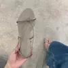 Versión de piel de oveja~Sandalias planas casuales, sencillas, elegantes y cómodas para mujer, adecuadas para vacaciones, playa y uso al aire libre, Sandalias romanas