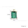 Acero Inoxidable Chapado al Vacío Oro 18K Doble Colgante Cuadrado de Diamante Gota de Agua Zirconia Colgante DIY Collar Pulsera Accesorios de Joyería