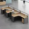 Escritorio de Oficina y Silla para Personal Combinación 6 Personas Pantalla de Oficina Simple Moderna Doble Divisoria para 4 Personas Mesa de Estación de Trabajo para Computadora
