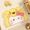 Alfombrilla Suave de Barro de Diatomeas, Absorbente de Agua para Baño, Felpudo Antideslizante para Entrada de Baño, Secado Rápido, Alfombra de Dibujos Animados Lindos para Inodoro