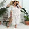 Blusa de bikini playera con encaje irregular para mujer europea y americana, ideal para vacaciones en la playa, vestido sexy con perspectiva.