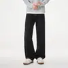 Jeans azules de pierna ancha estilo americano para hombre, corte holgado, caída fluida, sencillos y cómodos, pantalones casuales de pierna recta, pantalones largos de alta gama