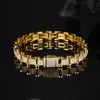 Prata Esterlina 925 Incrustada com Moissanita Hip-Hop Cuban Relógio Pulseiras Masculinas e Femininas Moda Transfronteiriça Europeia e Americana Joias Tendência