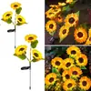Luces Solares de Girasol para el Suelo, Luces LED Impermeables para Árboles Controladas por Luz para Exteriores, Luces de Suelo para Decoración de Ambiente en Jardines y Césped