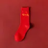 Calcetines Rojos Año del Dragón Otoño e Invierno Calcetines de Longitud Media Calcetines Festivos para Pareja Calcetines Rojos de Año Nuevo