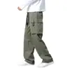 Otoño e Invierno Forrados de Felpa Cálidos Overoles Rectos Pantalones de Carga para Hombre Primavera y Otoño Marca de Moda Pantalones Deportivos Sueltos Pantalones Casuales