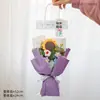 Regalo del Día de la Mujer: Ramo de Girasol de Hilo Tejido a Crochet Hecho a Mano, Flor de Rosa Terminada, Flor Eterna para el Día de la Mujer