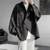 Camisa de manga longa lisa texturizada para homens, coleção de outono, estilosa e versátil, novo estilo chinês, jaqueta-camisa plus size