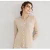 Suéter Casual de Tricô de Caxemira Macio e Versátil com Trançado de Manga Longa para Mulheres - Suéter Cardigan 100% Caxemira Pura - Novo para Outono e Inverno