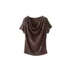 Ropa para Mujer Estilo Coreano 2026 Primavera/Verano Tencel Lana Cuello Asimétrico Manga Corta Adelgazante Ligera 5A Antibacteriana