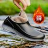 Zapatos de lluvia de una pieza con suela fluorescente, moda para hombre y mujer, con forro de polar, de caña baja, de goma, para fábrica de alimentos, a prueba de polvo, con velcro fijo, color blanco, para invierno