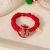 Gomas para el Cabello de Niña Que No Dañan el Cabello, Bandas Rojas de Alta Calidad para Cabello de Bebé para Niñas Pequeñas, Accesorios para el Cabello de Año Nuevo para Niñas