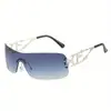 Gafas de Sol Sin Marco Huecas Nuevas Europeas y Americanas Transfronterizas para Hombres y Mujeres, Chicas Populares Mileniales, Fotografía Callejera Hip-Hop, Gafas de Sol Versátiles de Celebridades de Internet