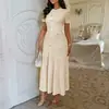Vestido Largo de Manga Corta con Botones Estilo Simple y Elegante Europeo y Americano Diyun Ropa para Mujer Otoño e Invierno 2025 Sitio Independiente de Amazon