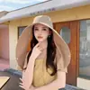 Sombrero Grande de Protección Solar para Cara Completa Sombrero Chal Grande Sombrero de Sol para Mujer Protección UV Sombrero de Pescador de Verano Plegable con Botones