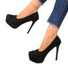 Zapatos de Tacón Alto Negros de Tacón Alto para Mujer, Zapatos Planos de Talla Grande, Nueva Moda Europea y Americana Primavera y Otoño 2025, Tacón de Aguja de Boca Baja, Zapatos de Tacón Alto para Banquete