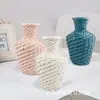 Jarrón de plástico colorido estilo europeo para el hogar flor seca dispositivo de flores decoración de mesa de comedor sala de estar contenedor de arreglo floral geométrico