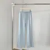 Pantalones de Cintura Alta Acampanados de Corte Ajustado con Empalme de Capa de Aire, Nuevos Pantalones Casuales Versátiles de Verano para Mujer, Directo de Fábrica