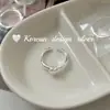 Anillo Idéntico de Bloggera Ins Coreana Anillo de Corazón Brillante Simple de Plata de Ley S925 Estilo Versátil de Apilamiento de Gama Alta