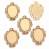 Accesorios para Joyería de Aleación DIY Piedra de Tiempo Base Ovalada Pulsera Llavero Colgante Decorativo C114