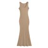 YPFF Saia Body Tank Feminina Tendência Desejo Puro Decote Grande em U Sem Mangas Slim-fit High-fit Spice Girl Cintura Apertada Quadril Saia Cauda de Peixe