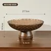 Bandeja de frutas estilo vintage para mesa de café de sala de estar, bandeja para frutos secos y bocadillos para uso doméstico, bandeja de frutas secas de lujo de alta gama, plato escurridor exquisito