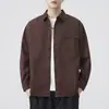 Camisa de mezclilla retro americana lavada con enzimas para hombre, de manga larga, camisa de trabajo moderna nueva para primavera y otoño, chaqueta holgada para hombre