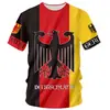 Camiseta de Hombre Estampado de Bandera Alemana Transfronteriza Sitio Independiente Camiseta Harajuku Casual Manga Corta Streetwear Estampado 3D