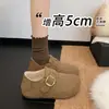 Zapatos retro de peluche cálidos Birkenstock para mujer, zapatos de algodón, nuevo estilo Otoño/Invierno 2026, totalmente cerrados, sin cordones, suela gruesa, zapatos de un solo color