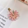 Novo Girassol Margarida de Cristal Versátil Strass Acessório de Cabelo Fresco Grampo para Franja Lateral Ornamento de Flor para Cabelo