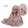 Conjunto de Chapéu Tubo 100% Algodão e Lenço de Cabeça 100% Algodão, Boné Base de Modal, Lenço Longo de Algodão Puro Modal Conjunto de Duas Peças Combinação