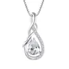 Colar Europeu e Americano Transfronteiriço Novo Estilo Pingente Gota de Diamante Colar de Pedra de Nascimento Moda Estilo Executivo Versátil Presente para Mulheres