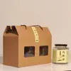 Botella de seis caras 180ml280g 380ML caja de embalaje para enviar soporte interior con mano regalo a mano para hacer pasta salsa 2 botellas de hi caja de regalo