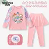 Traje de Baño Infantil Zootopia Judy Nick para Niñas de Dos Piezas Manga Larga Pantalón Largo Protección Solar Secado Rápido Conjunto de Ropa de Baño para Niñas