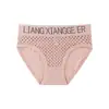 Panty de rejilla de malla hueca elegante para mujer, cintura media, alta elasticidad, talla grande, tanga triangular sexy
