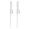 Pendientes de circonita con forma de gota de agua, estilo japonés y coreano, con borlas y cadena sencilla, elegantes y combinables, estilo frío, largos y con diamantes.