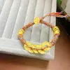 Pulsera de Monedas de Cobre de Cinco Divisas con Patrón de Martillo, Mismo Estilo que en las Joyerías de Oro, Joyería de Pulsera de Hilo Rojo Envuelto en Riqueza Estilo Chino