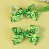Nuevo Tejido Verde Fresco para Festival Irlandés Pasador de Pelo Hecho a Mano con Lazo Costilla con Flor de Burbuja Accesorios para el Cabello
