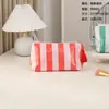 Bolsa de Maquillaje Rayada de PVC Modelo Nuevo 2026 Transfronteriza Bolsa de Almacenamiento Cosmético de Gran Capacidad Bolsa de Maquillaje de Viaje con Bloques de Color
